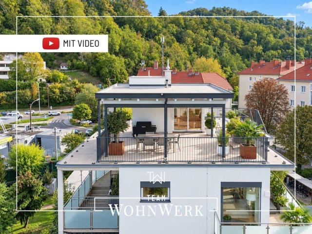 Penthouse über zwei Ebenen | 83 m² mit über 100 m² Dachterrasse, Sauna und privatem Liftzugang in Graz