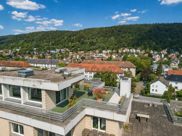 Penthouse über den Dächern von Heidelberg Rohrbach mit spektakulärer, umlaufender Dachterrasse