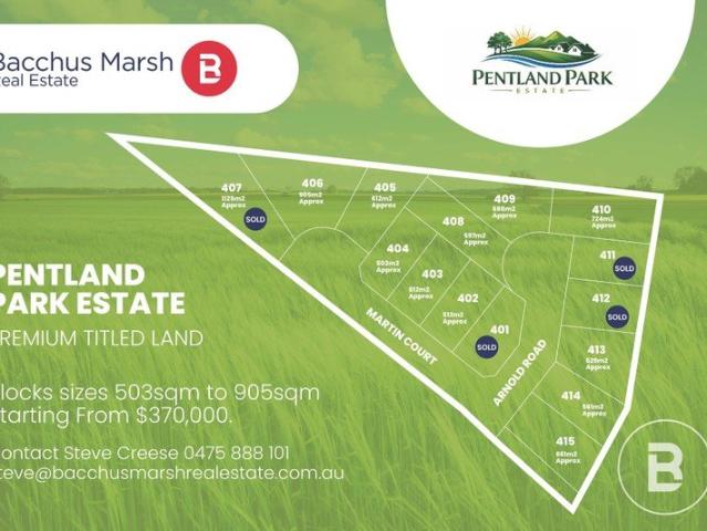 PENTLAND PARK ESTATE PREMIUM TITLED LAND NOW AVAILABLE