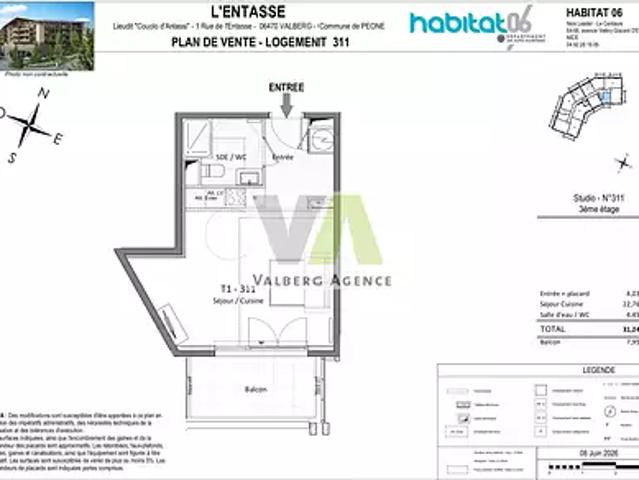 Péone 06470 Achat / Vente appartement 1 pièce t1