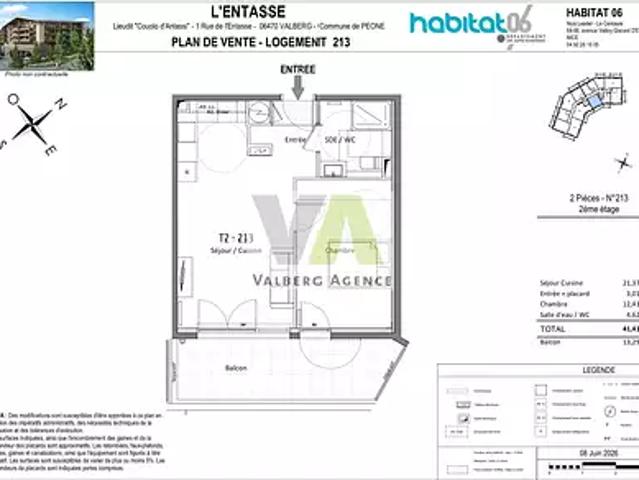 Péone 06470 Achat / Vente appartement 2 pièces t2