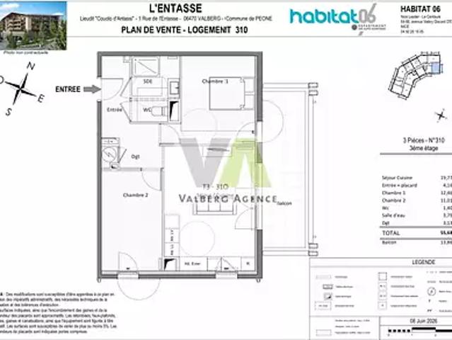 Péone 06470 Achat / Vente appartement 3 pièces t3