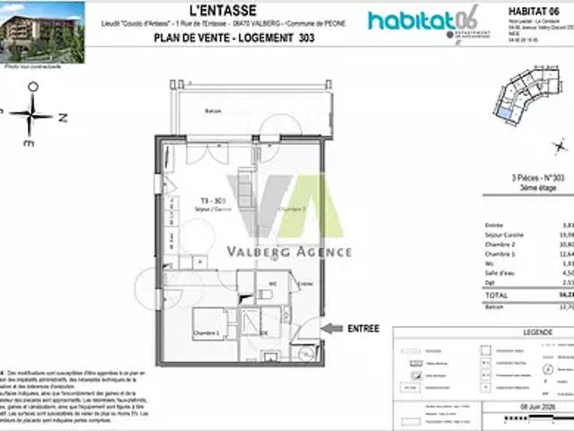 Péone 06470 Achat / Vente appartement 3 pièces t3