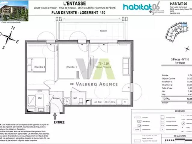 Péone 06470 Achat / Vente appartement 3 pièces t3