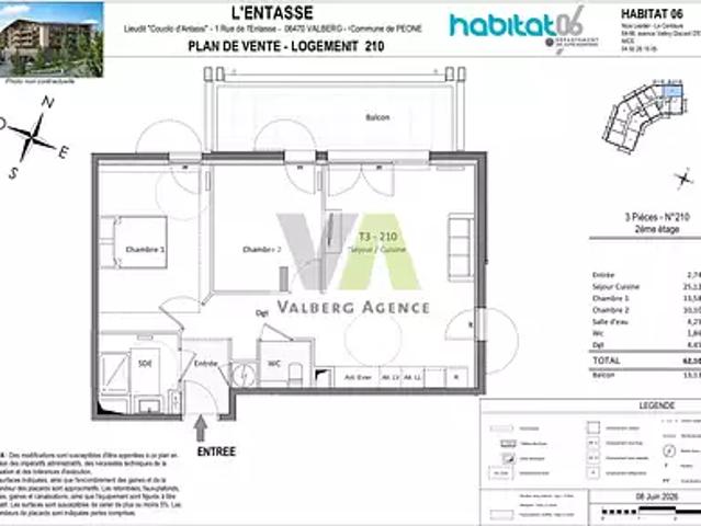 Péone 06470 Achat / Vente appartement 3 pièces t3