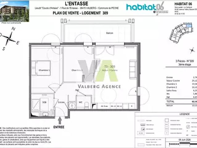 Péone 06470 Achat / Vente appartement 3 pièces t3