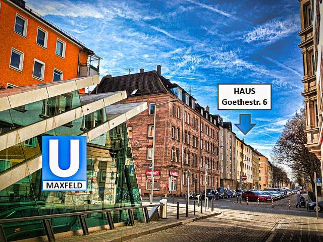 Pefekte Lage an U Bahn Maxfeld: 1,5zi mit EBK in gepflegtem Mehrfamilienhaus