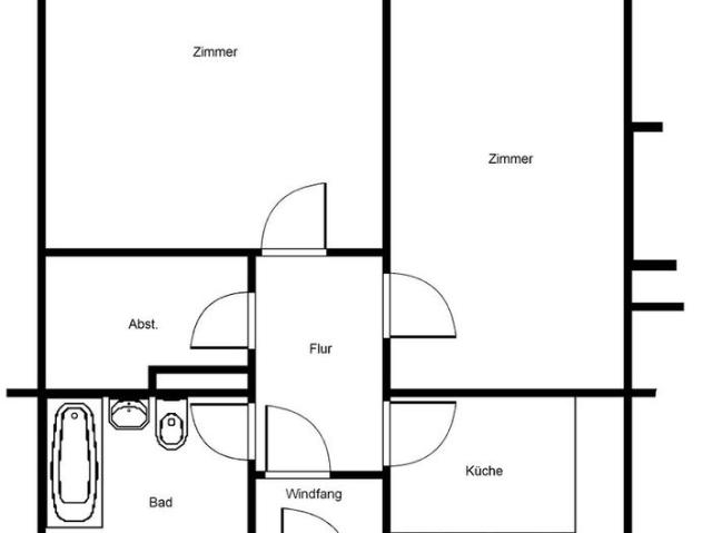 Perfekt für uns: interessante 2 Zimmer Wohnung