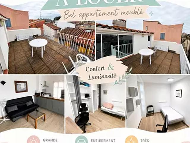 Perpignan 66000 Location appartement 3 pièces t3 au dernier étage terrasse