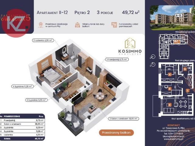 Nowoczesne 3 pokojowe mieszkanie w centrum Piły z gwarancją ceny