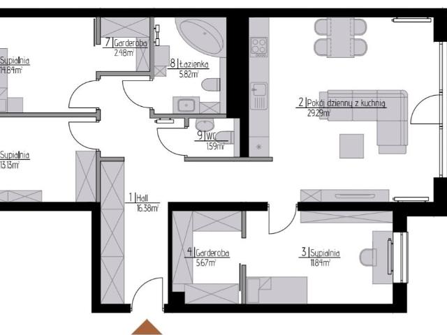 Nowoczesny apartament 101m2 z balkonem i klimatyzacją