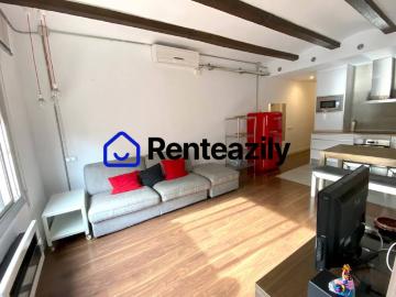 Piso amueblado de 1 dormitorio + despacho en alquiler – 42 m² – Campo Florido, Barcelona
