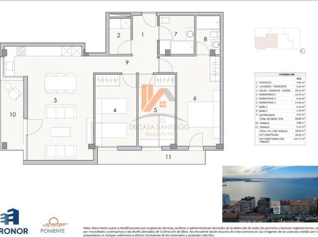 Piso de lujo de 107 m2 en venta en Vilagarcía de Arousa, Galicia