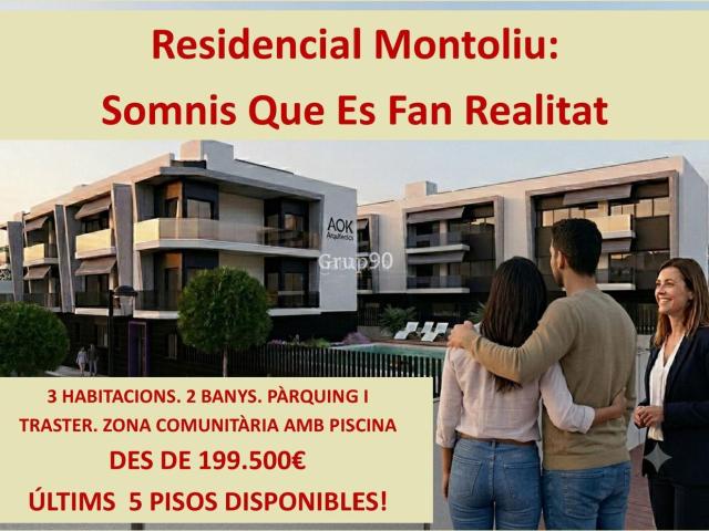 Piso en venta en Montoliu de Lleida. MONTOLIU. PISO DE 127 M2 CON 3 HABITACIONES Y 2 BAÑOS. TERRAZA PRIVADA 37 M2. Pisos Montoliu de.