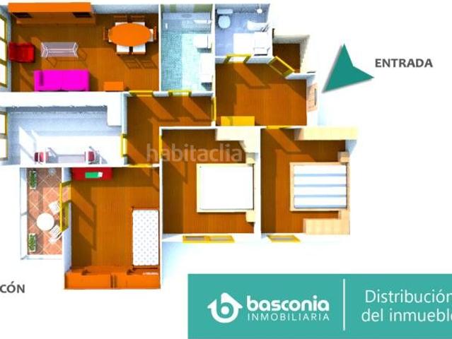Piso en venta en Basauri, Centro Ariz Uribarri. Inmobiliaria Basconia gestiona la venta de vivienda en Ariz, zona Solokoetxe en un edificio con ascensor. Pisos.
