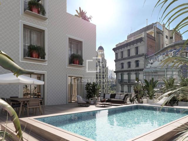 Piso en venta en Barcelona, Vila de Gràcia. Piso de obra nueva de 2 dormitorios con terraza de 41 m en venta en Eixample Derecho. Pisos.