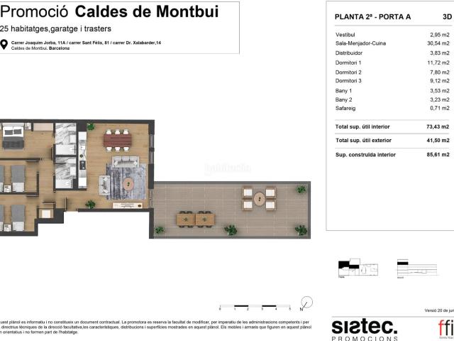Piso en venta en Caldes de Montbui. con terraza privada. Pisos Caldes de.