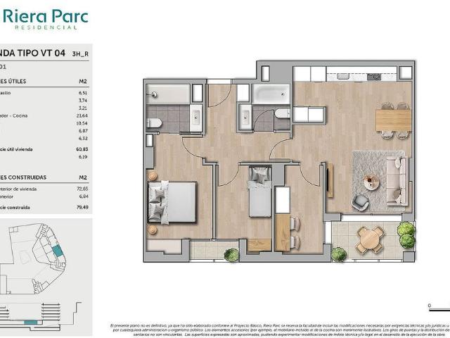 Piso en venta en calle Marquès de Cornellà, Cornellà de Llobregat, de 79 m² 3 habitaciones por 395.000