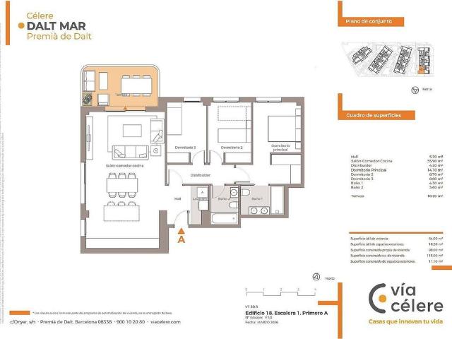 Piso en venta en calle Onyar, Premià de Dalt, de 115 m² 3 habitaciones por 587.100