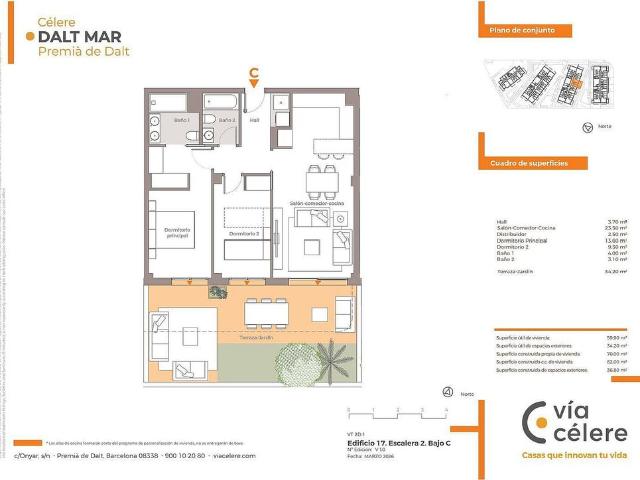 Piso en venta en calle Onyar, Premià de Dalt, de 82 m² 2 habitaciones por 512.900