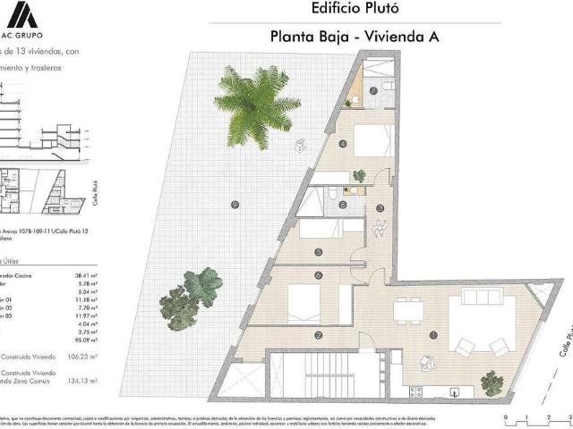 Piso en venta en calle Arenys y Pluto, Barcelona, de 106 m² 3 habitaciones por 570.000