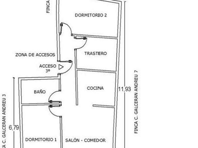 Piso en venta en calle De Galceran Andreu, Manresa, de 61 m² 3 habitaciones por 73.700