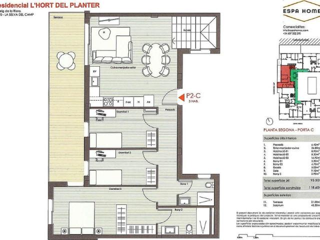 Piso en venta en calle De la Riera, Selva del Camp, La, de 93 m² 4 habitaciones por 333.000