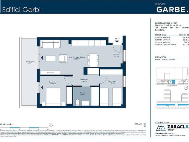 Piso en venta en calle Dels Motors, Barcelona, de 56 m² 2 habitaciones por 408.000
