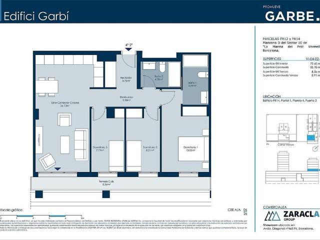 Piso en venta en calle Dels Motors, Barcelona, de 73 m² 3 habitaciones por 560.000