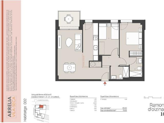 Piso en venta en calle Ramon Dolzina, Vila Seca, de 73 m² 2 habitaciones por 226.900