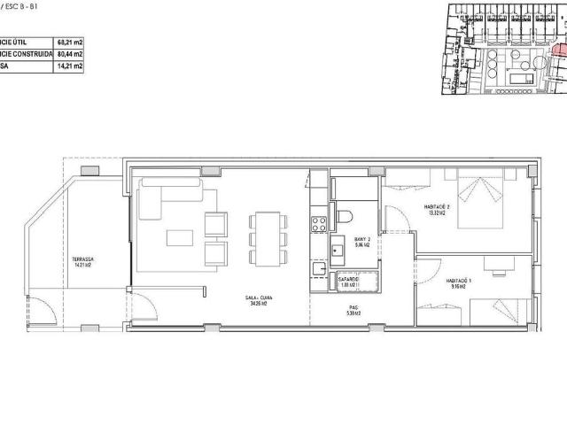 Piso en venta en calle Ricard Casademont, Llagostera, de 68 m² 2 habitaciones por 238.000