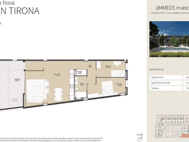 Piso en venta en calle Ricard Casademont, Llagostera, de 68 m² 2 habitaciones por 252.000
