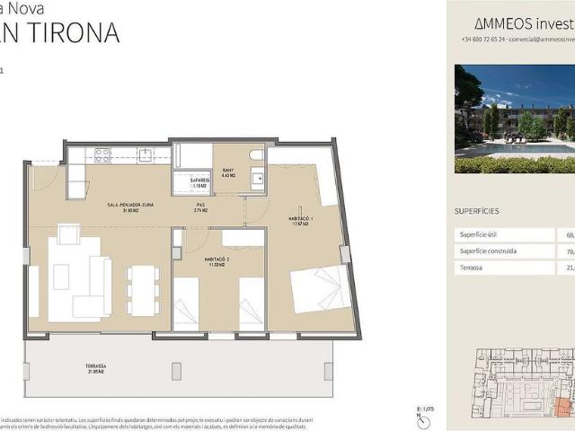 Piso en venta en calle Ricard Casademont, Llagostera, de 68 m² 2 habitaciones por 263.000