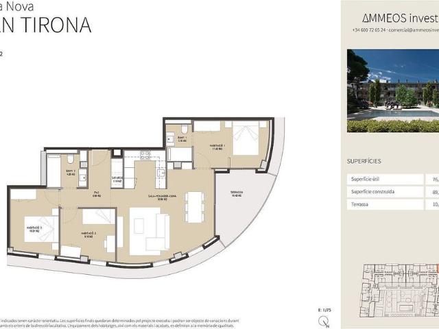 Piso en venta en calle Ricard Casademont, Llagostera, de 77 m² 3 habitaciones por 252.000