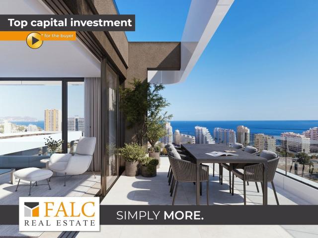 Piso en venta en Calp, Puerto. Magnífico apartamento de nueva construcción en la planta 13 Vistas panorámicas de Calpe y el Mediterráneo En construcción!. Pisos.