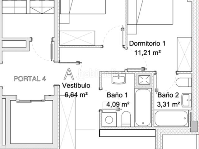 Piso en venta en Ermua. Ermua Berria VPO Vivienda de protección Oficial Portal 4 MODELO A. Pisos.