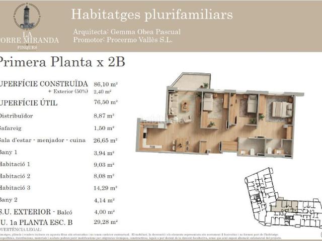 Piso en venta en Llinars del Vallès. PIS 86 m² AMB BALCÓ 3,60 m². Pisos Llinars del.