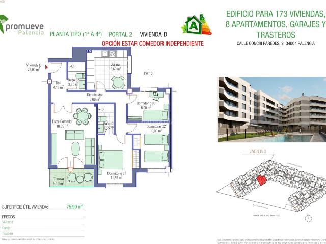 Piso en venta en Palencia, San Antonio. VIVIENDAS OBRA NUEVA CON GARAJE, TRASTERO, PISCINA Y GIMNASIO EN SAN ANTONIO. Pisos.