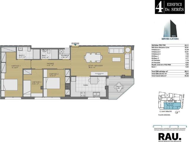 Piso en venta en calle Doctor Serés, Alpicat, de 82 m² 3 habitaciones por 225.000