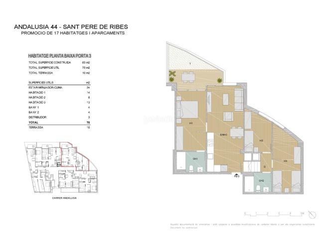 Piso en venta en Sant Pere de Ribes, Mas Alba. planta baja de obra nueva con terraza y parquin opcional. Pisos Sant Pere de.