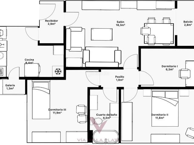 Piso en venta en Terradillos. Piso en venta en El Encinar con 3 dormitorios y garaje Vía de la Plata Inmobiliaria. Pisos.
