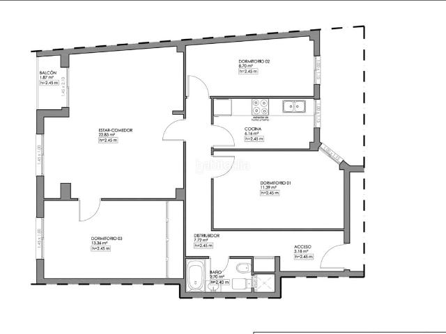 Piso en venta en Valencia, Els Orriols. Vivienda alquilada en Rascanya con rentabilidad inmediata. Pisos.