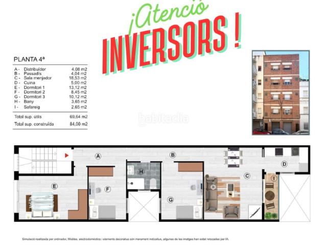 Piso en venta en Vilanova i la Geltrú, Sant Joan Costa Dorada. Piso en venta solo para inversores. Pisos Vilanova i la.