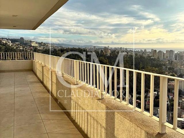 Piso 25, 3d+4b, vista urbana, viña del mar