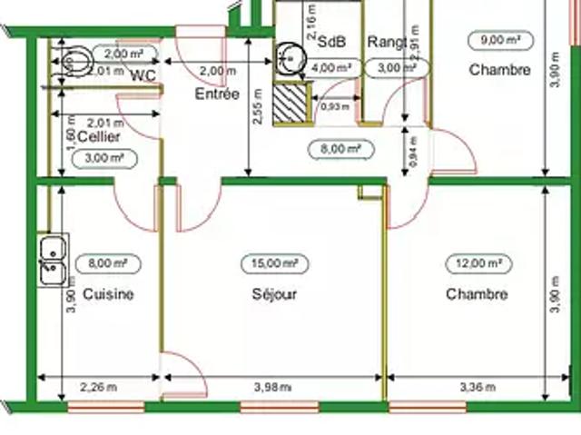 Pontailler sur Saône 21270 Location appartement 3 pièces t3