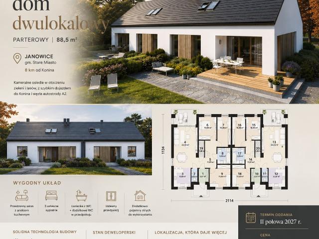 Polecam nowoczesny dom 88,5 m² w Janowicach z 3 sypialniami