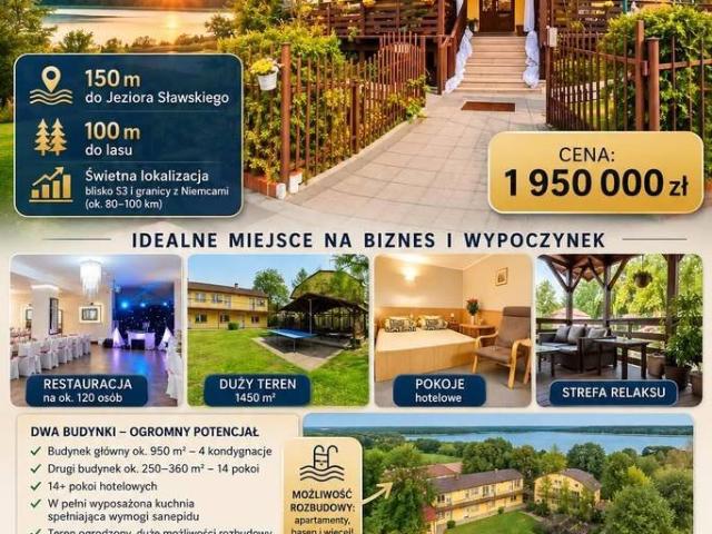 Inwestycyjny obiekt 1200 m² nad Jeziorem Sławskim polecam!