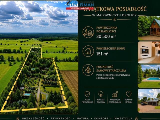 Polecam luksusowy dom na dużej prywatnej posesji 151 m²
