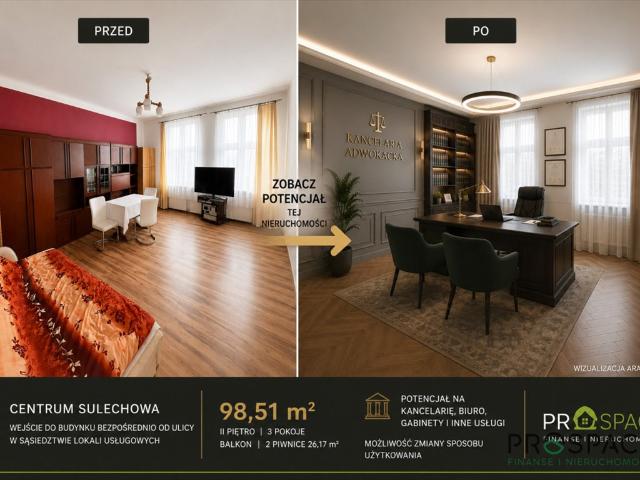 Polecam przestronny lokal 98,51 m² w Sulechowie z panoramicznym wykuszem