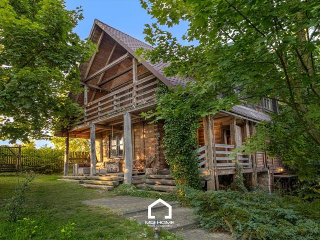 Polecam unikatowy dom z bala modrzewiowego 180 m² w otoczeniu zieleni
